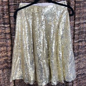 A-line Gold Sequin Skirt
